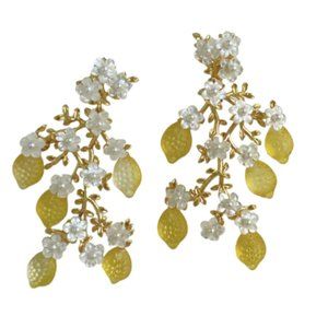 Nicola Bathie Positano Lemon Vine Earrings